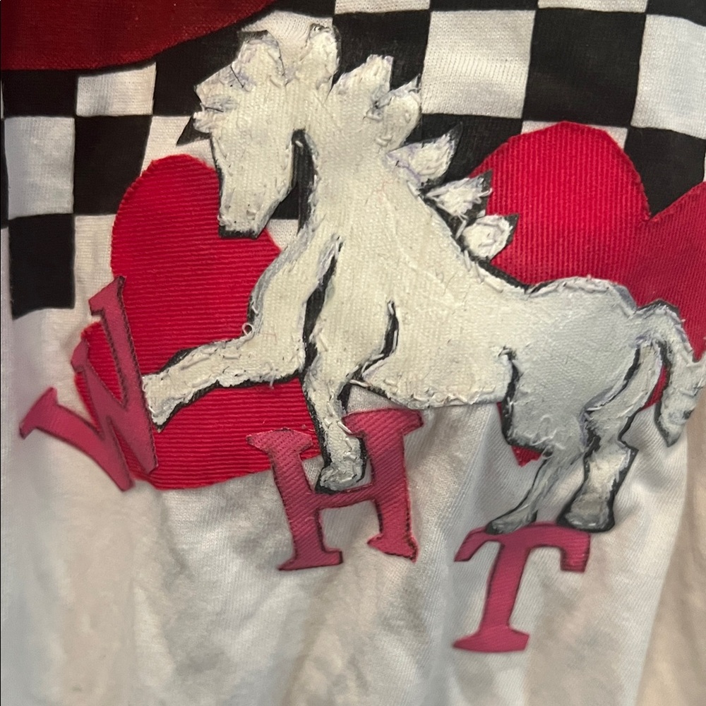 # 0810 + White Hoodie with Red Lips and Checkered Design W/ WHT - Picture 3 of 11